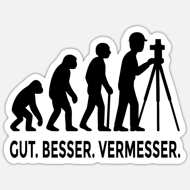 Gut Besser Vermesser Evolution Sticker Größe S (10 x 10 cm)