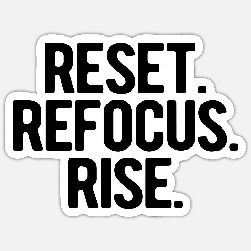 Réinitialiser, Recentrer la montée | Résolutions du Nouvel An 2026 Sticker taille S (10 x 10 cm)