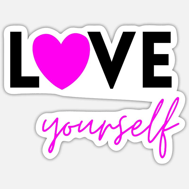 AIME-TOI ROSE ! SENTIMENT D’AUTONOMISATION MENTALE - Sticker taille S (10 x 10 cm) - blanc mat