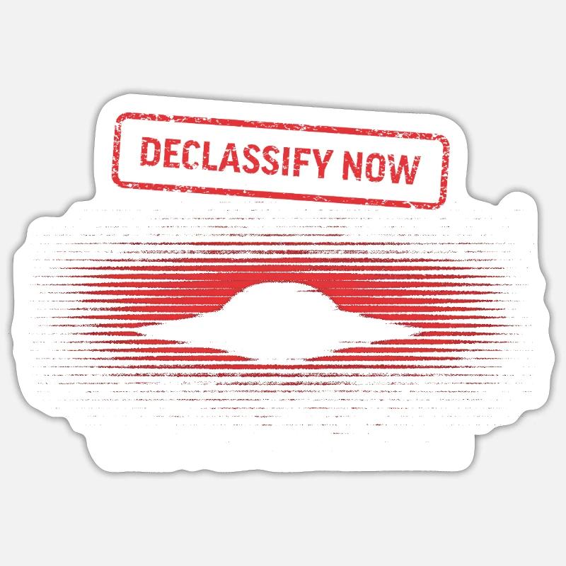 Déclassifier maintenant – Il est temps de divulguer les OVNIs - Sticker taille S (10 x 10 cm) - blanc mat