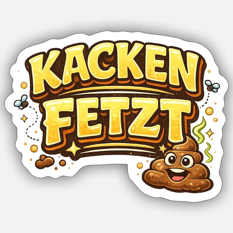 Kacken  - Sticker Größe S (10 x 10 cm) - Mattweiß