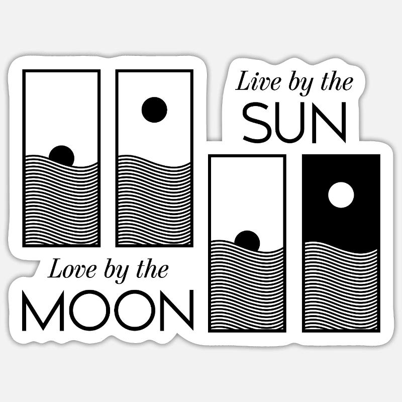 Lever / Coucher de soleil - Sticker taille S (10 x 10 cm) - blanc mat