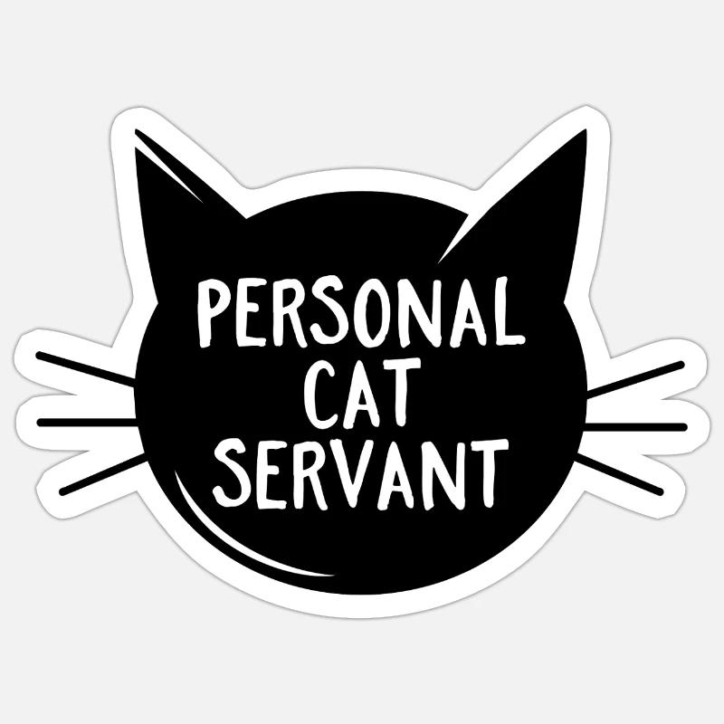 Personal Cat Servant - Sticker size S (10 x 10 cm) - white matte
