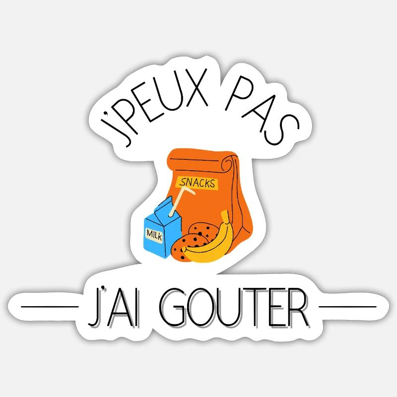 J'peux pas j'ai goûter. - Sticker taille S (10 x 10 cm) - blanc mat