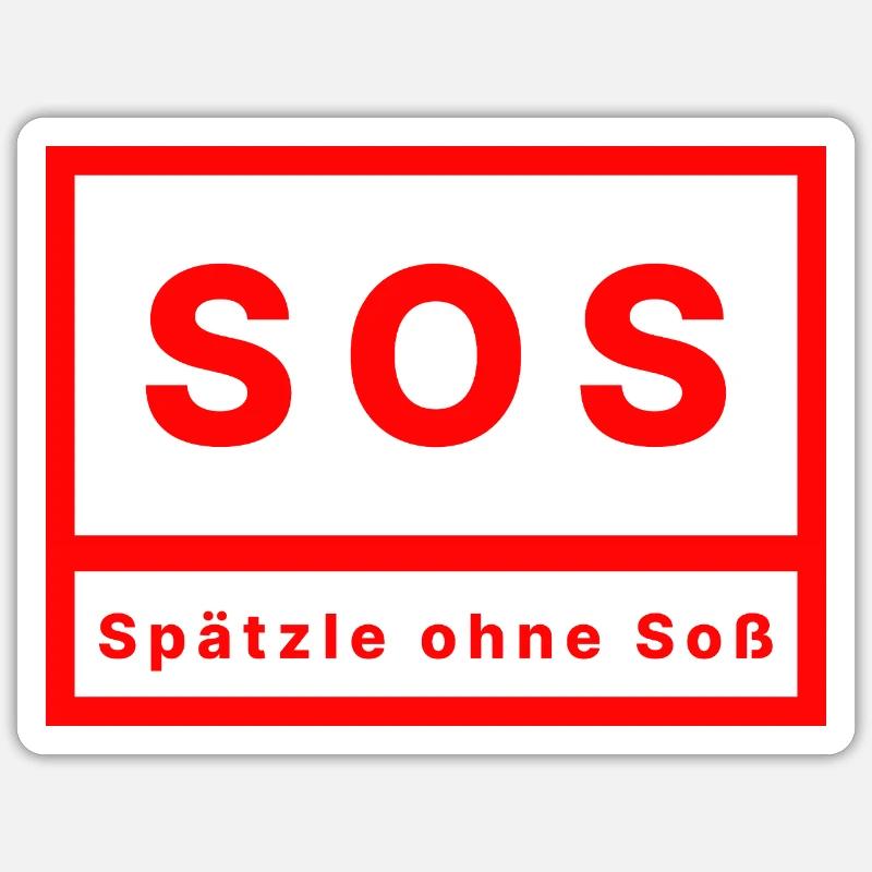 SOS Spätzle without sauce Sticker size S (10 x 10 cm)