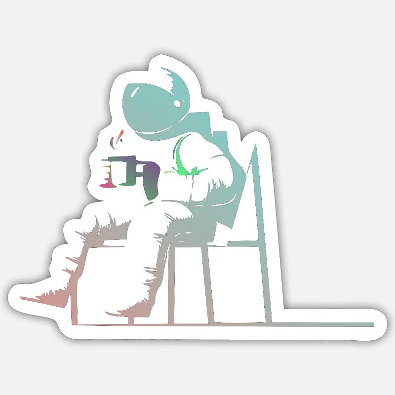 astronaut - Sticker size S (10 x 10 cm) - white matte