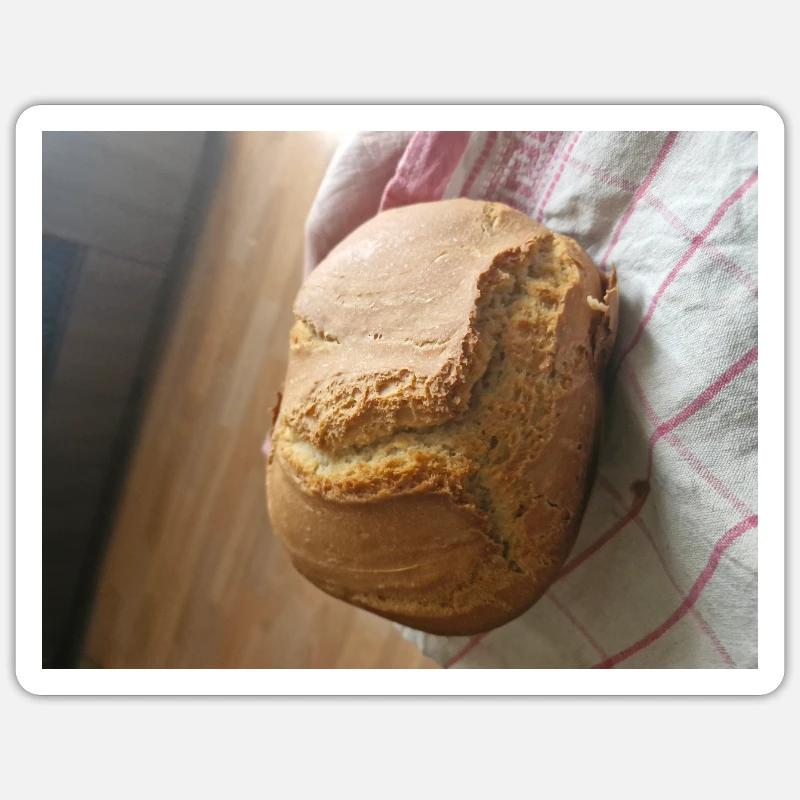 Golden crust rustic bread - Sticker size S (10 x 10 cm) - white matte