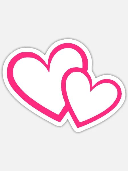 Valentinstag Herz pink rosa Geschenk Valentinstag - Sticker Größe S (10 x 10 cm) - Mattweiß