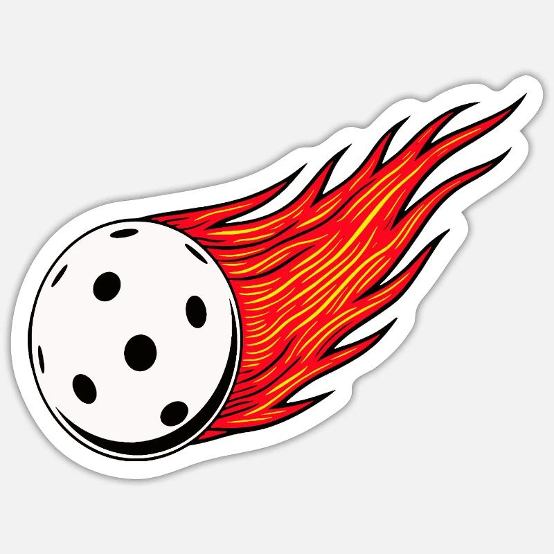 Boule de feu Floorball - Sticker taille S (10 x 10 cm) - blanc mat