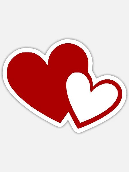 Valentinstag Herz rot Geschenk Valentinstag - Sticker Größe S (10 x 10 cm) - Mattweiß