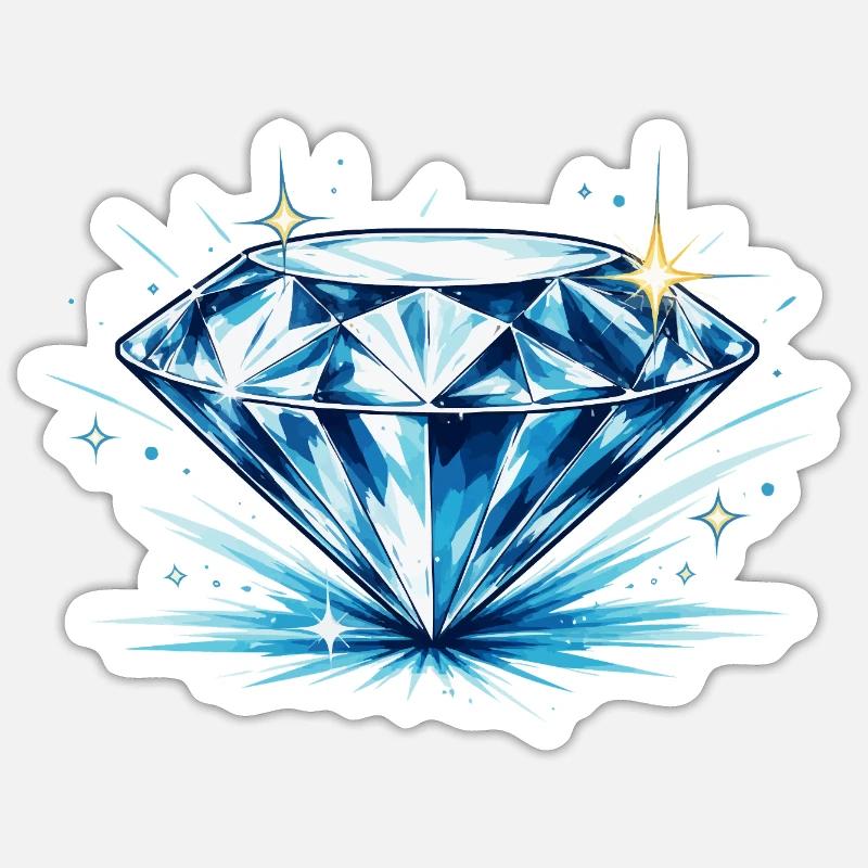 Eisblauer Diamant Sticker Größe S (10 x 10 cm)