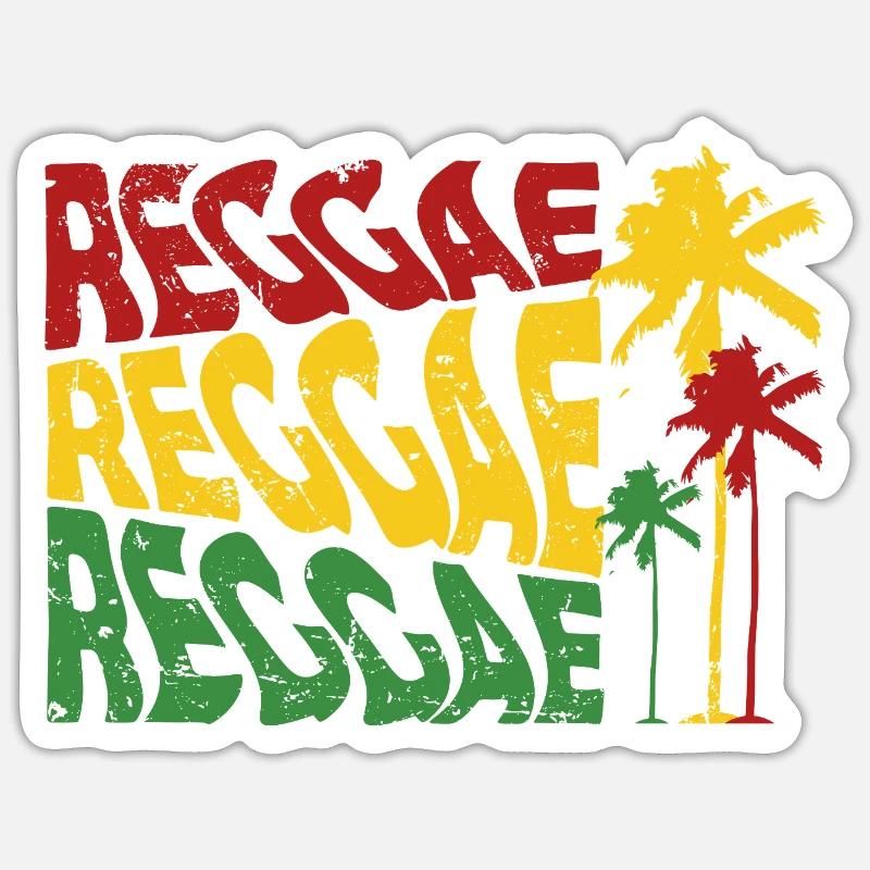 Reggae Palm Trees - Sticker size S (10 x 10 cm) - white matte