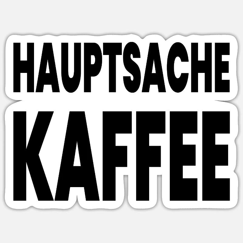 Café - Sticker taille S (10 x 10 cm) - blanc mat