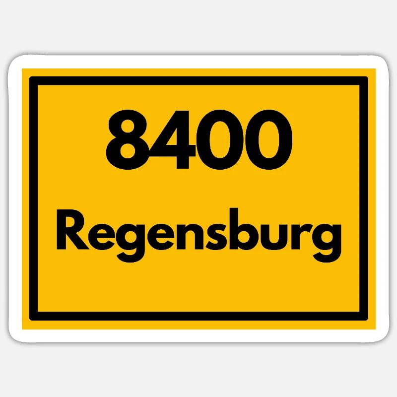 OLD POSTCODE ZIP CODE RETRO 8400 REGENSBURG Sticker size S (10 x 10 cm)
