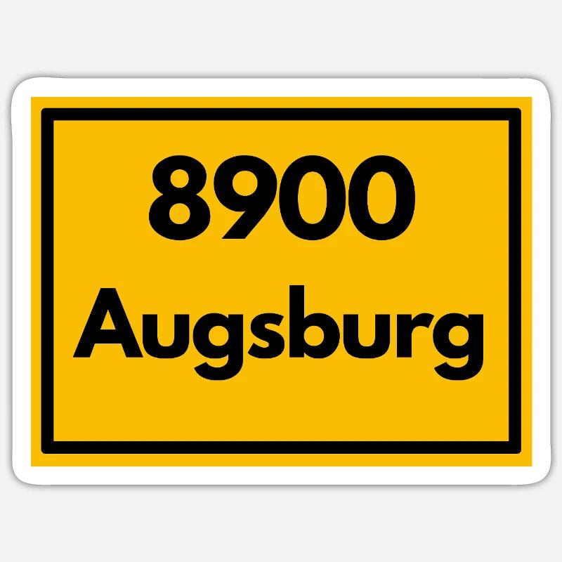 ANCIEN CODE POSTAL RETRO 8900 AUGSBOURG Sticker taille S (10 x 10 cm)