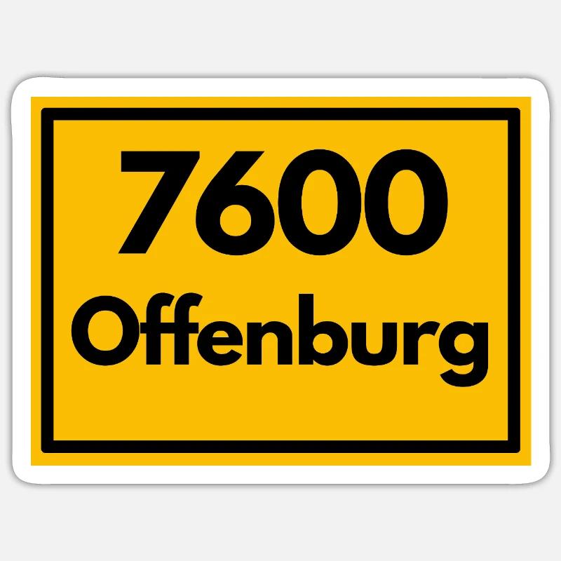 ANCIEN CODE POSTAL RETRO 7600 OFFENBURG Sticker taille S (10 x 10 cm)