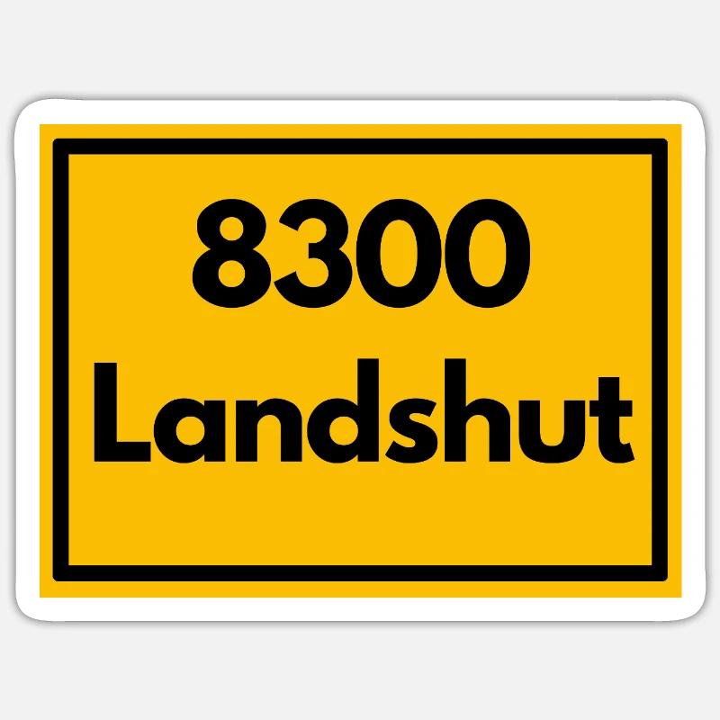 OLD POSTCODE POSTCODE RETRO 8300 LANDSHUT BAVARIA Sticker size S (10 x 10 cm)
