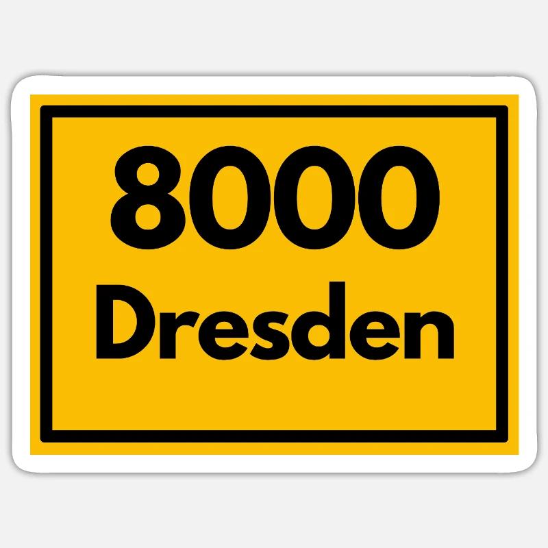 OLD POSTCODE POSTCODE RETRO 8000 DRESDEN ELBE Sticker size S (10 x 10 cm)