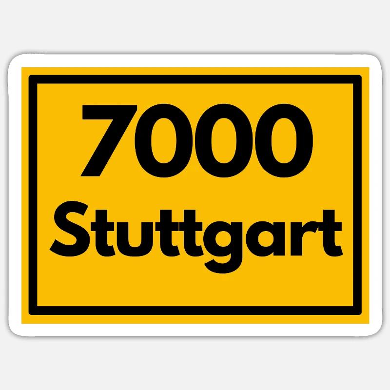 OLD POSTCODE POSTCODE RETRO 7000 STUTTGART SCHWABE Sticker size S (10 x 10 cm)