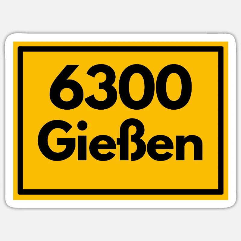 ANCIEN CODE POSTAL RETRO 6300 GIESSEN Sticker taille S (10 x 10 cm)