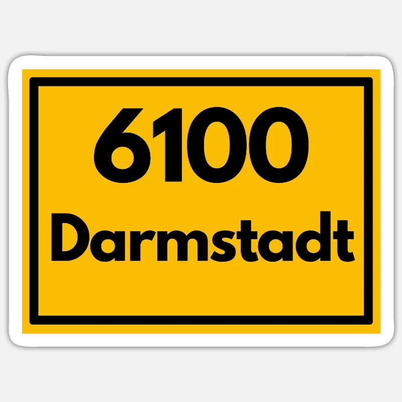 ANCIEN CODE POSTAL RETRO 6100 DARMSTADT HESSEN Sticker taille S (10 x 10 cm)