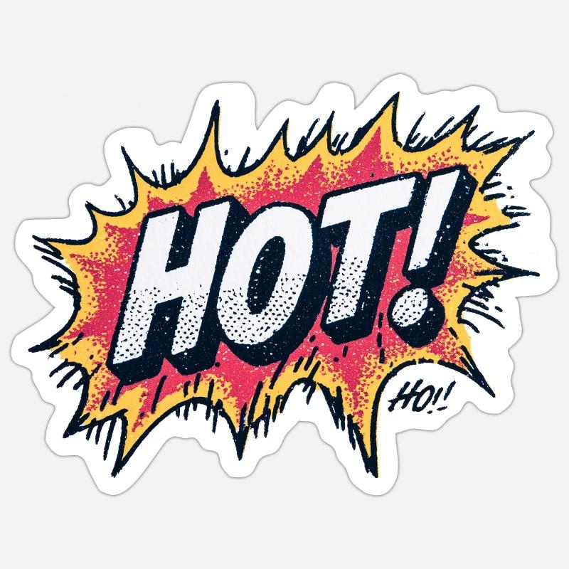 Hot Comic Explosions Design - Sticker Größe S (10 x 10 cm) - Mattweiß