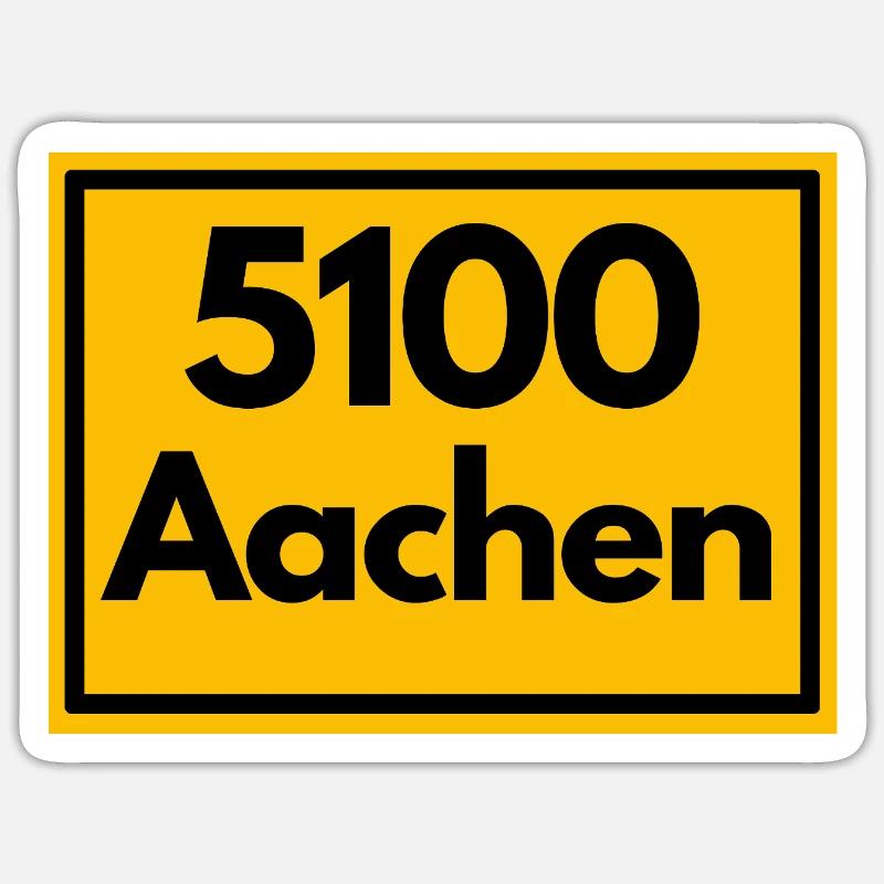ANCIEN CODE POSTAL RETRO 5100 AACHEN DREILÄNDER Sticker taille S (10 x 10 cm)