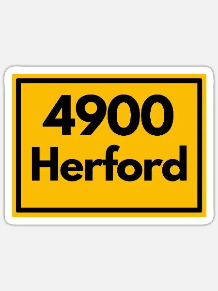 ALTE POSTLEITZAHL PLZ 4900 HERFORD OSTWESTFALEN - Sticker Größe S (10 x 10 cm) - Mattweiß