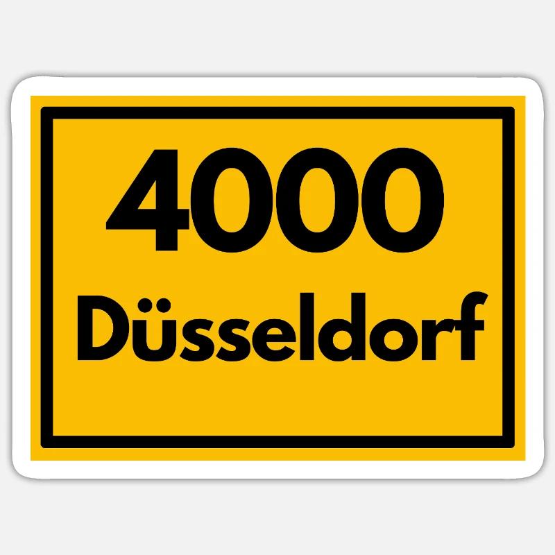 ANCIEN CODE POSTAL RETRO 4000 DÜSSELDORF - ANCIEN Sticker taille S (10 x 10 cm)