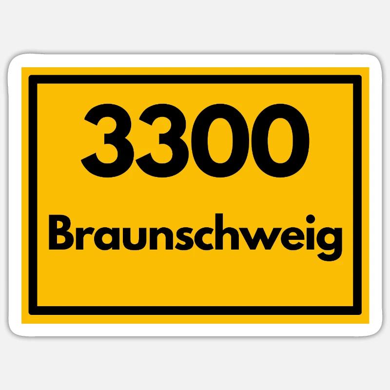OLD POSTCODE POSTCODE RETRO 3300 BRAUNSCHWEIG Sticker size S (10 x 10 cm)