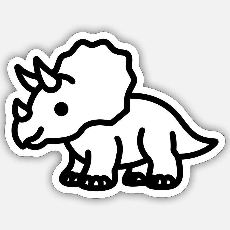 triceratops - Sticker size S (10 x 10 cm) - white matte