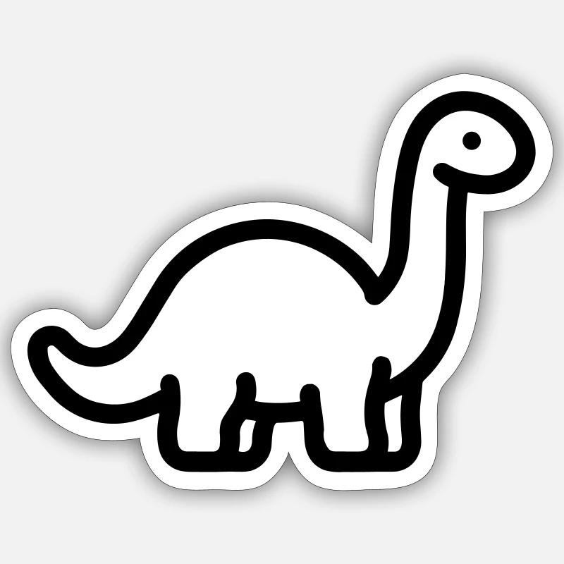 Brontosaure - Sticker taille S (10 x 10 cm) - blanc mat