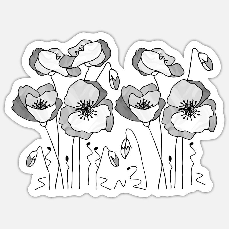 Blumen - Sticker Größe S (10 x 10 cm) - Mattweiß