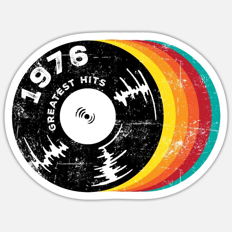 Millésime 1976 - Sticker taille S (10 x 10 cm) - blanc mat