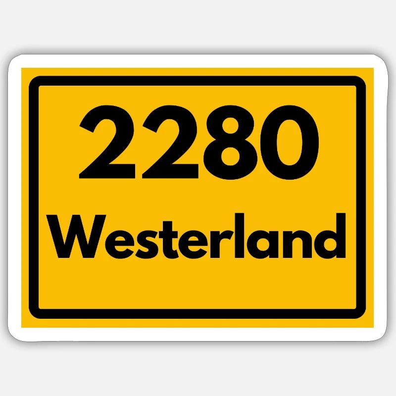 ANCIEN CODE POSTAL RETRO 2280 WESTERLAND – SYLT Sticker taille S (10 x 10 cm)