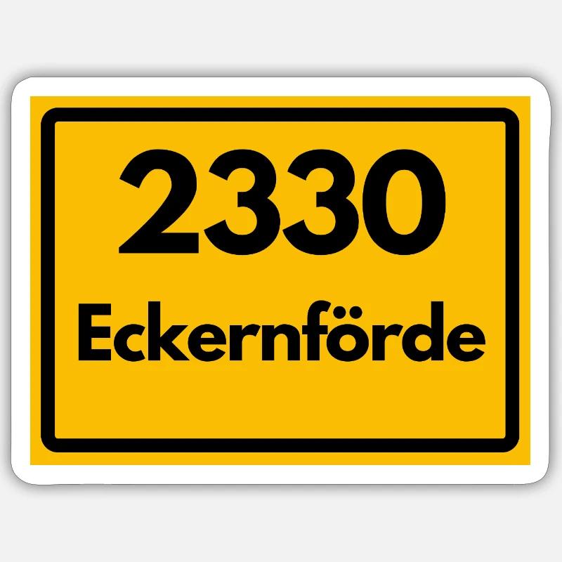 OLD POSTCODE POSTCODE RETRO 2330 ECKERNFÖRDE FJORD Sticker size S (10 x 10 cm)
