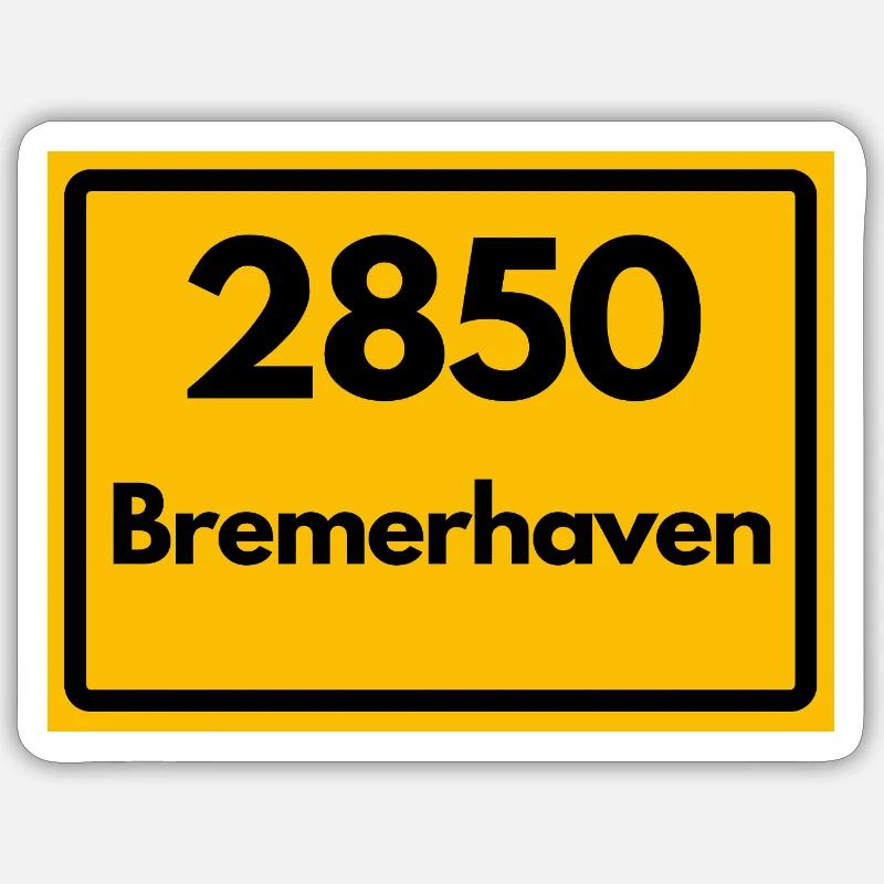OLD POSTCODE POSTCODE RETRO 2850 BREMERHAVEN - Sticker size S (10 x 10 cm) - white matte