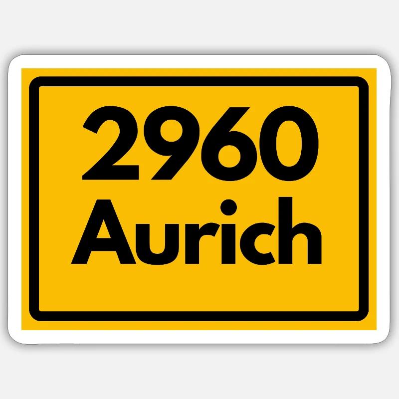 ANCIEN CODE POSTAL 2960 AURICH OSTFRIESLAND Sticker taille S (10 x 10 cm)