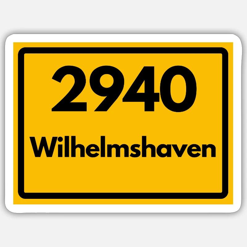 OLD POSTCODE POSTCODE RETRO 2940 WILHELMSHAVEN - Sticker size S (10 x 10 cm) - white matte