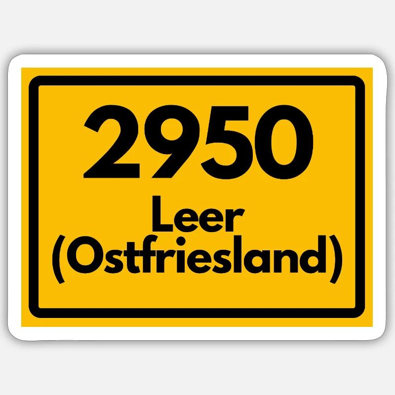 OLD POSTCODE ZIP CODE RETRO 2950 LEER EAST FRISIA Sticker size S (10 x 10 cm)