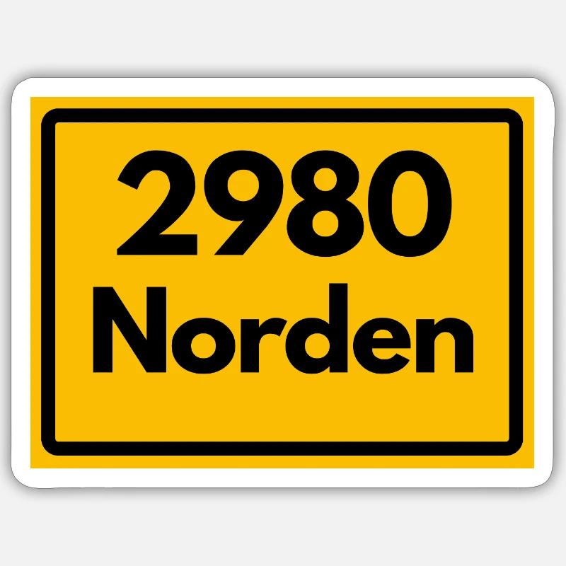OLD POSTCODE ZIP CODE RETRO 2980 NORTH EAST FRISIA Sticker size S (10 x 10 cm)