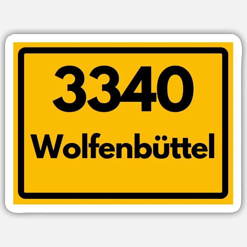 ANCIEN CODE POSTAL RETRO 3340 WOLFENBÜTTEL Sticker taille S (10 x 10 cm)