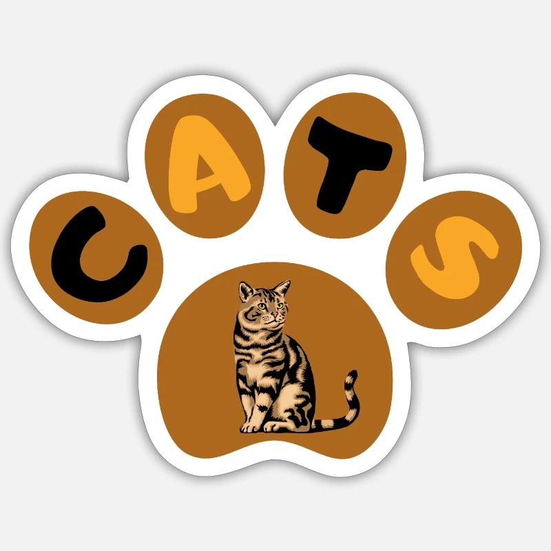 Cat - Sticker size S (10 x 10 cm) - white matte