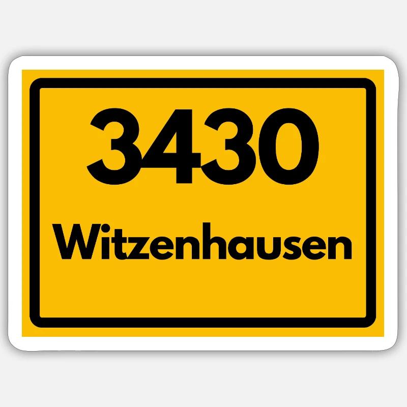 OLD POSTCODE ZIP CODE RETRO 3430 WITZENHAUSEN Sticker size S (10 x 10 cm)