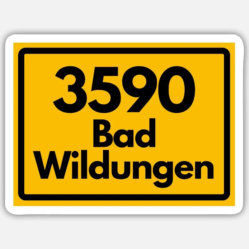 ANCIEN CODE POSTAL RETRO 3590 BAD WILDUNGEN Sticker taille S (10 x 10 cm)