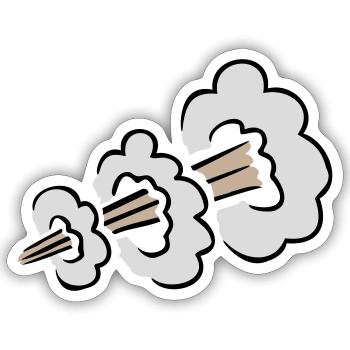 Loud Fart Explosion Funny Toilet Humor Comic Cloud - Sticker size S (10 x 10 cm) - white matte - Front