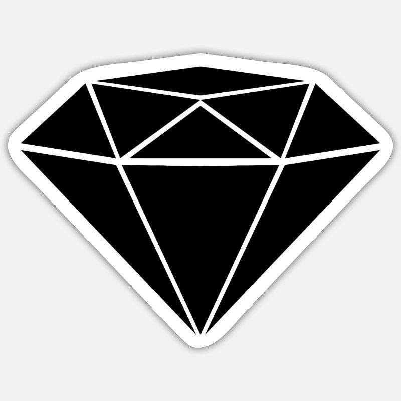 Diamant - Sticker Größe S (10 x 10 cm) - Mattweiß