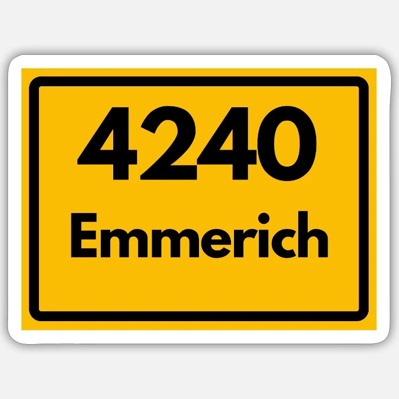 OLD POSTCODE POSTCODE RETRO 4240 EMMERICH – RHEIN Sticker size S (10 x 10 cm)