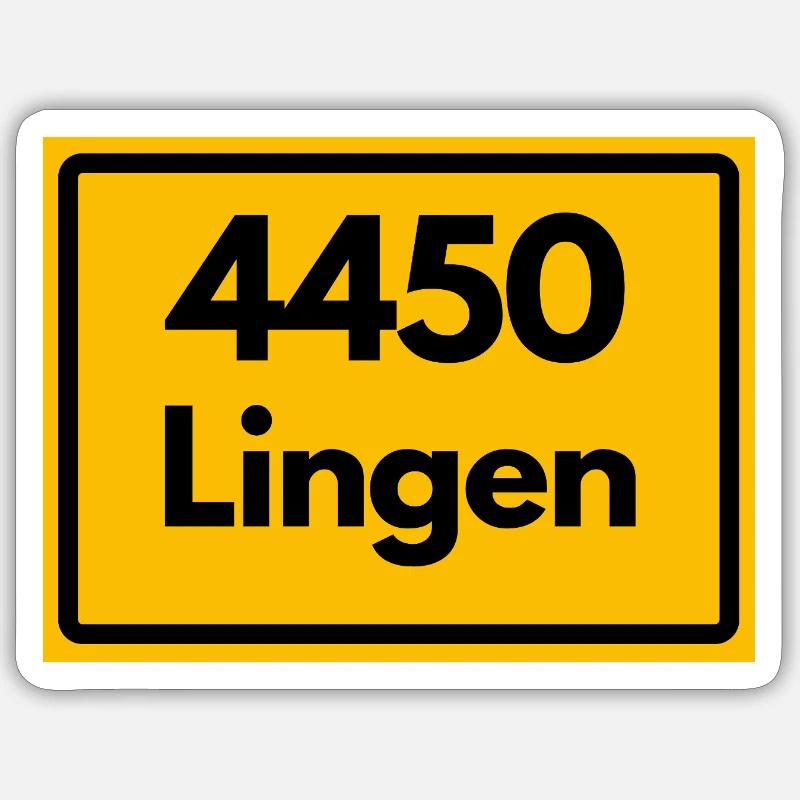 ANCIEN CODE POSTAL RETRO 4450 LINGEN - Sticker taille S (10 x 10 cm) - blanc mat