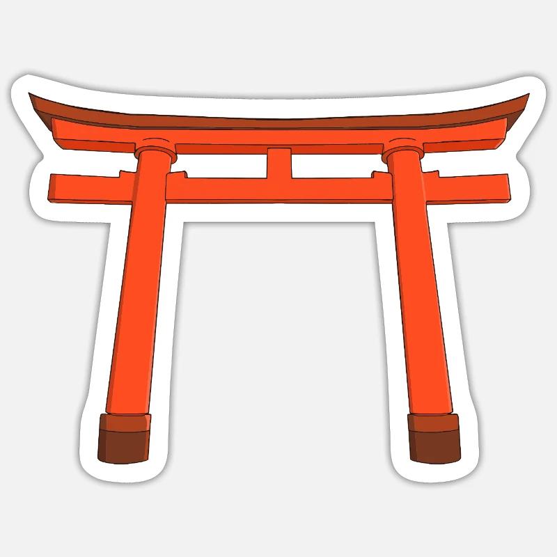 Vivid Torii Gate - Sticker size S (10 x 10 cm) - white matte